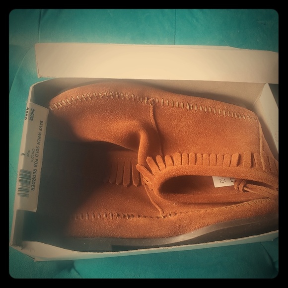 Moccasin Fringe Zip-up Booties Child Size 4 - Picture 2 of 7